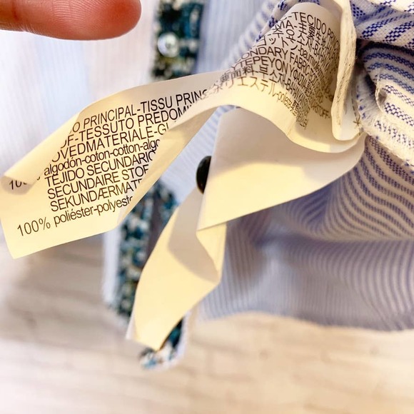 Zara Tweed Striped Button Down Shirt XS - Picture 7 of 8
